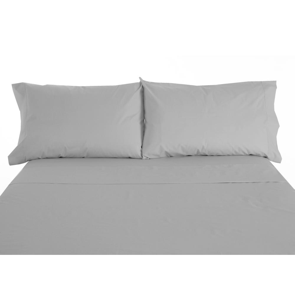 Lintex 600 Twill 6 Piece Gray Cotton Polyester Full Sheet Set 436871 600 Twill 6 Piece Gray Cotton Polyester Full Sheet Set