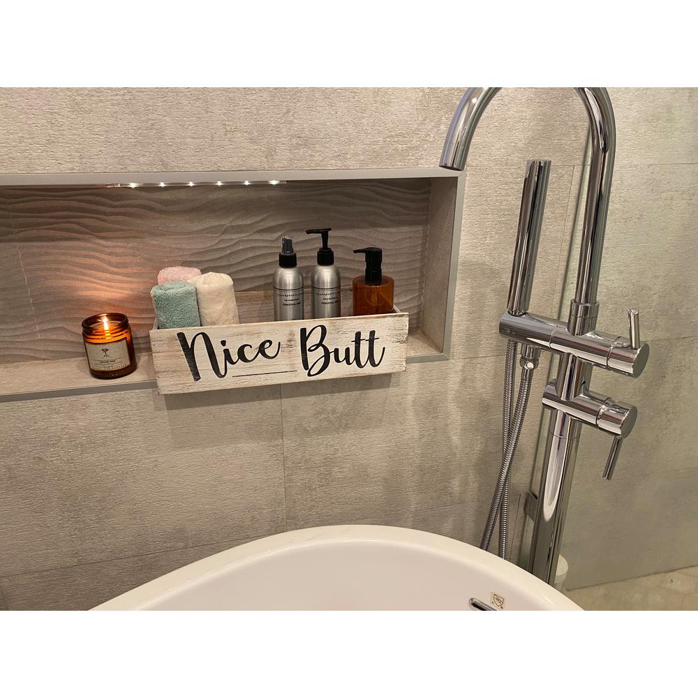 Admired By Nature Nice Butt Wooden Rustic Bathroom Decor Box And Farmhouse Wooden Bathroom Box Abn5e134 Wht The Home Depot