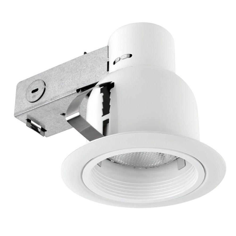 Globe Electric 4 in. Open Indoor/Outdoor White Recessed Lighting Kit
