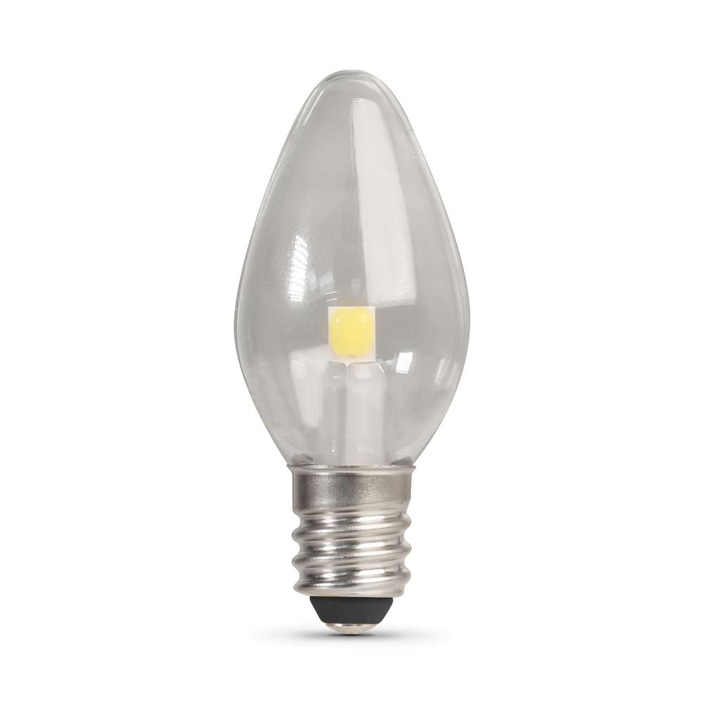 Feit Electric 7-Watt Equivelant C7 2700K Clear LED E12 Night Light Bulb ...