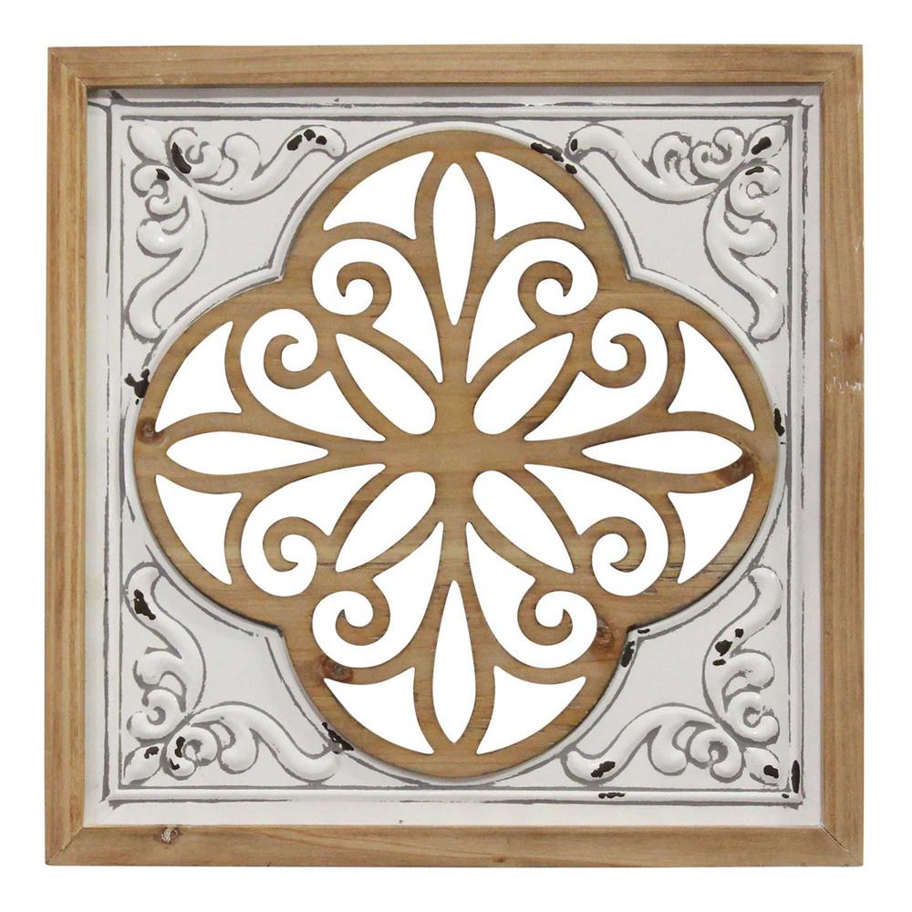 Homeroots Victoria Wood White Wall Architectural Decor 373294 The Home Depot