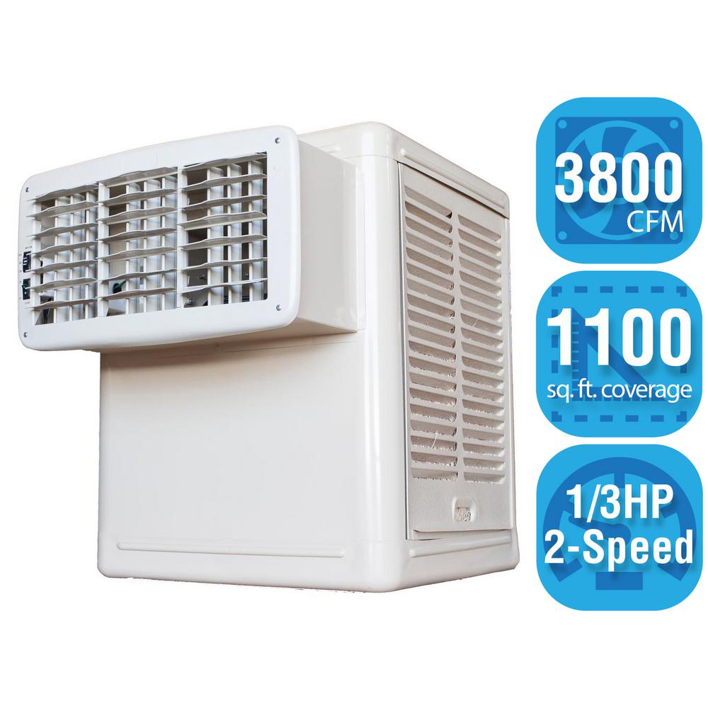 Hessaire 3,800 CFM 115Volt 2Speed Front Discharge Window Evaporative