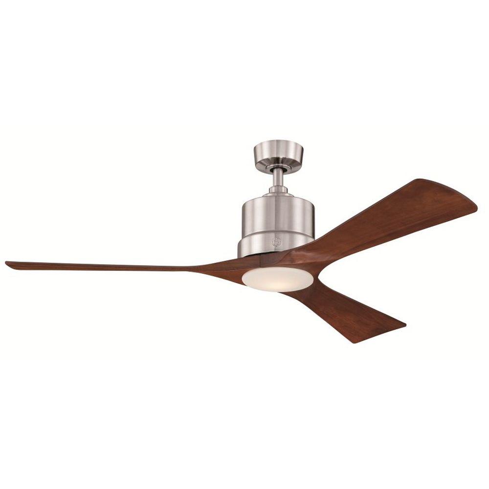 Ge Ceiling Fans Lighting The Home Depot Brushed Nickel Indoor Led Ceiling Fan With Remote Control
