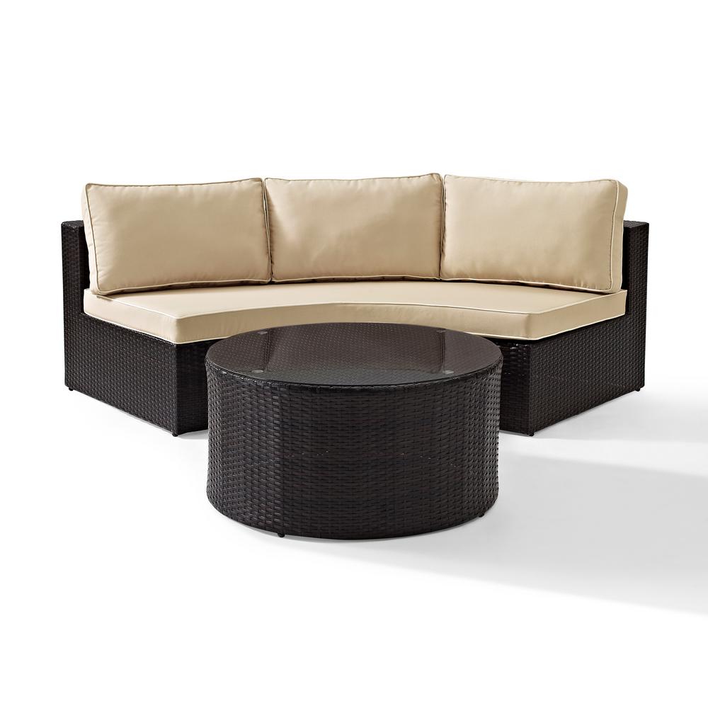 Crosley Catalina 2 Piece Wicker Outdoor Sofa Set With Sand