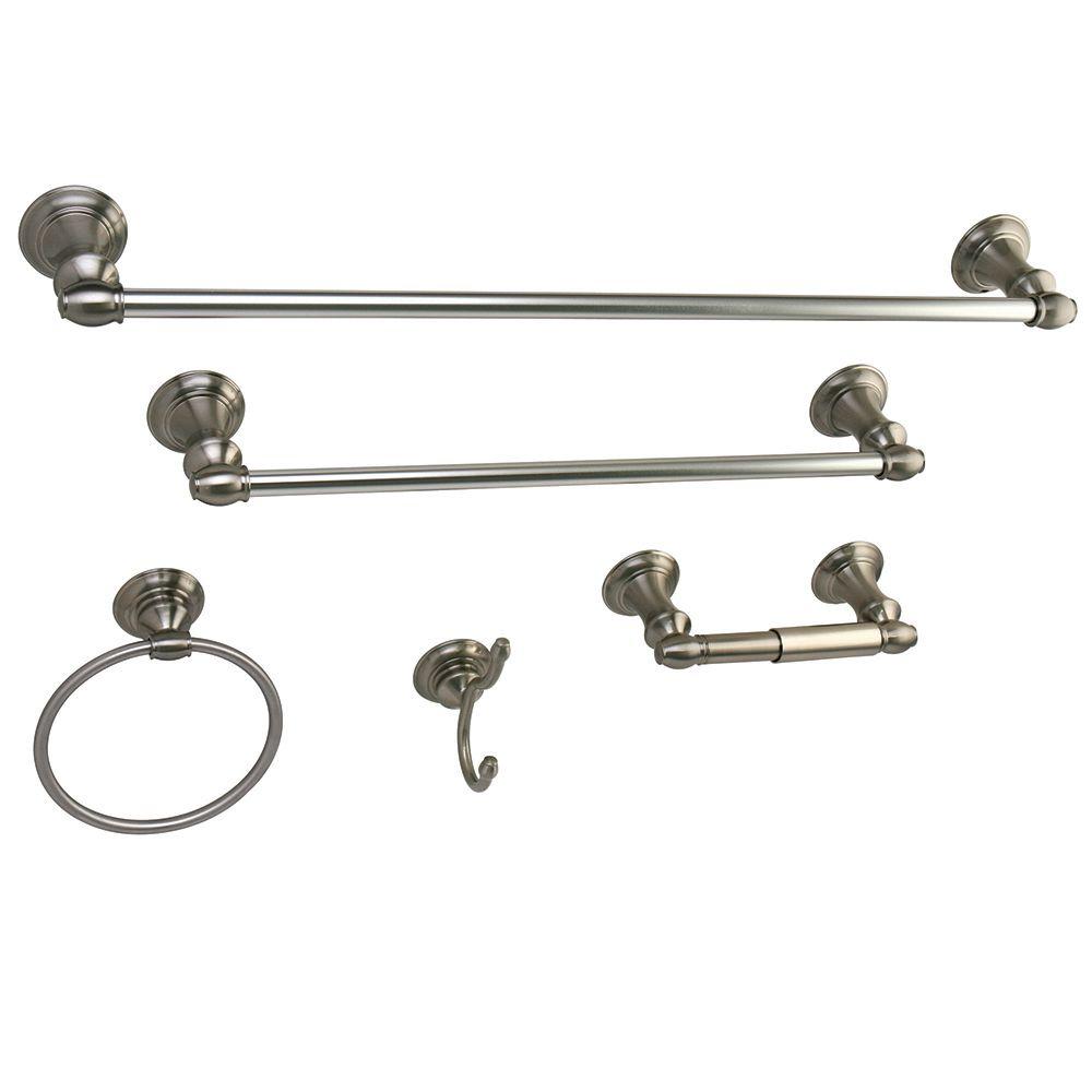 Kingston Br 5 Piece Bath Hardware Set In Brushed Nickel Kingston Br 5 Piece Bath Hardware