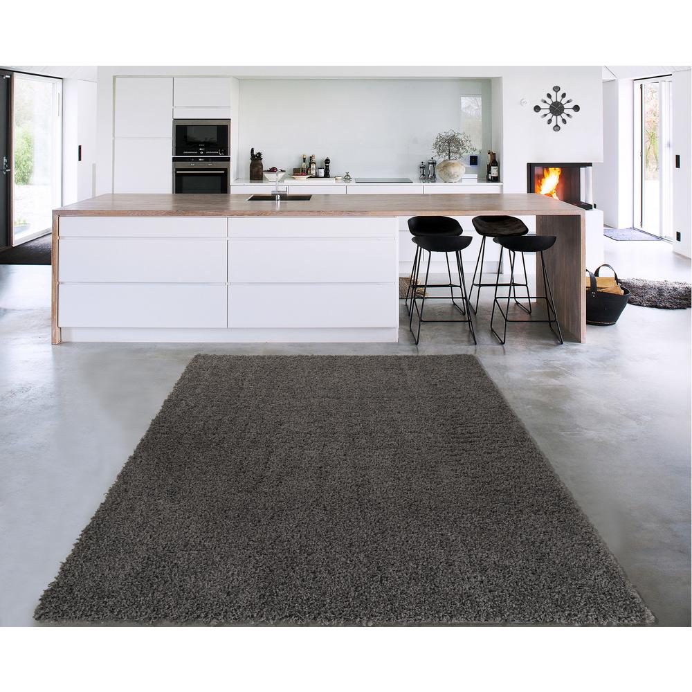 Sweet Home Stores Cozy Shag Collection Charcoal Grey 5 ft. x 7 ft. Indoor Area Rug was $68.48 now $54.78 (20.0% off)