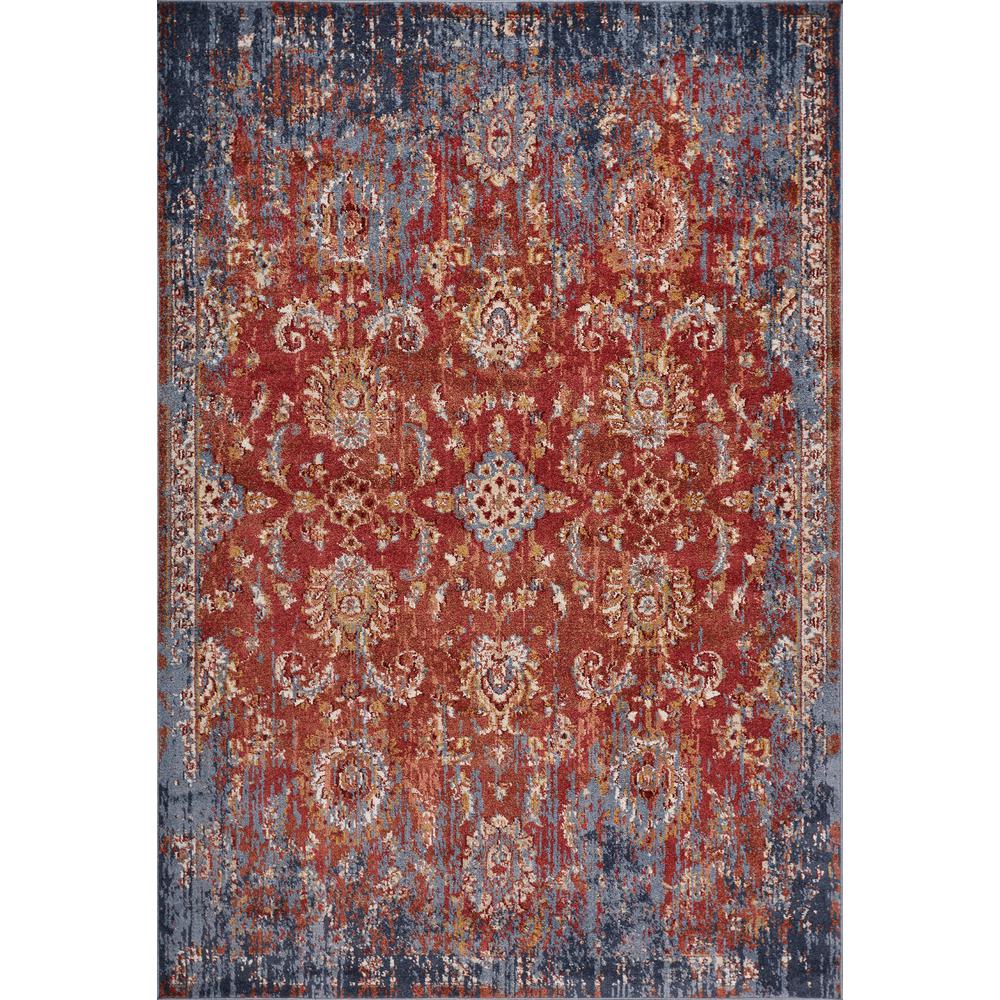 Kas Rugs Manor Spice Blue Expressions 8 Ft X 10 Distressed Area Rug