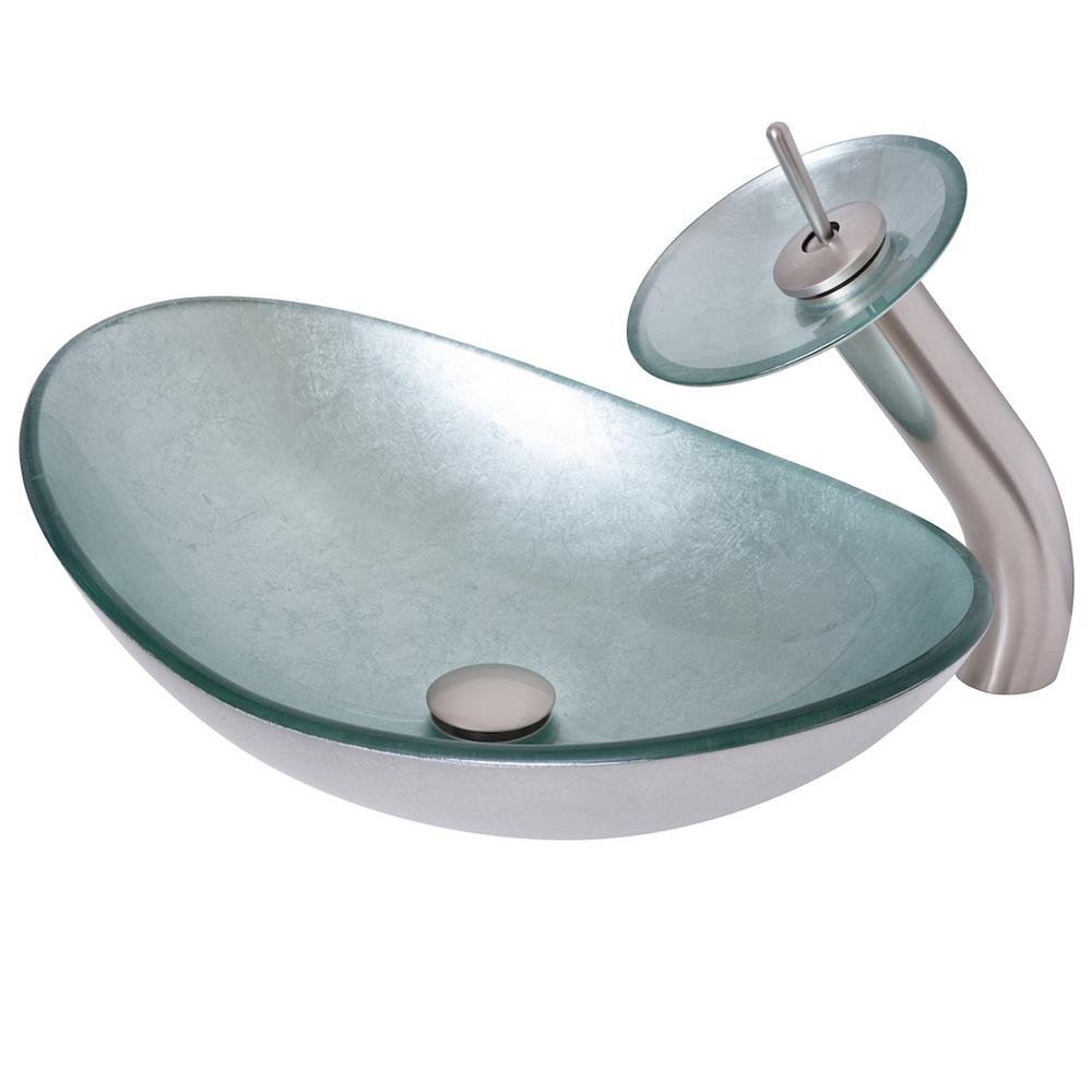 Vessel Sink in Silver with Faucet in ChromeNSFC70328031001CH The Home Depot