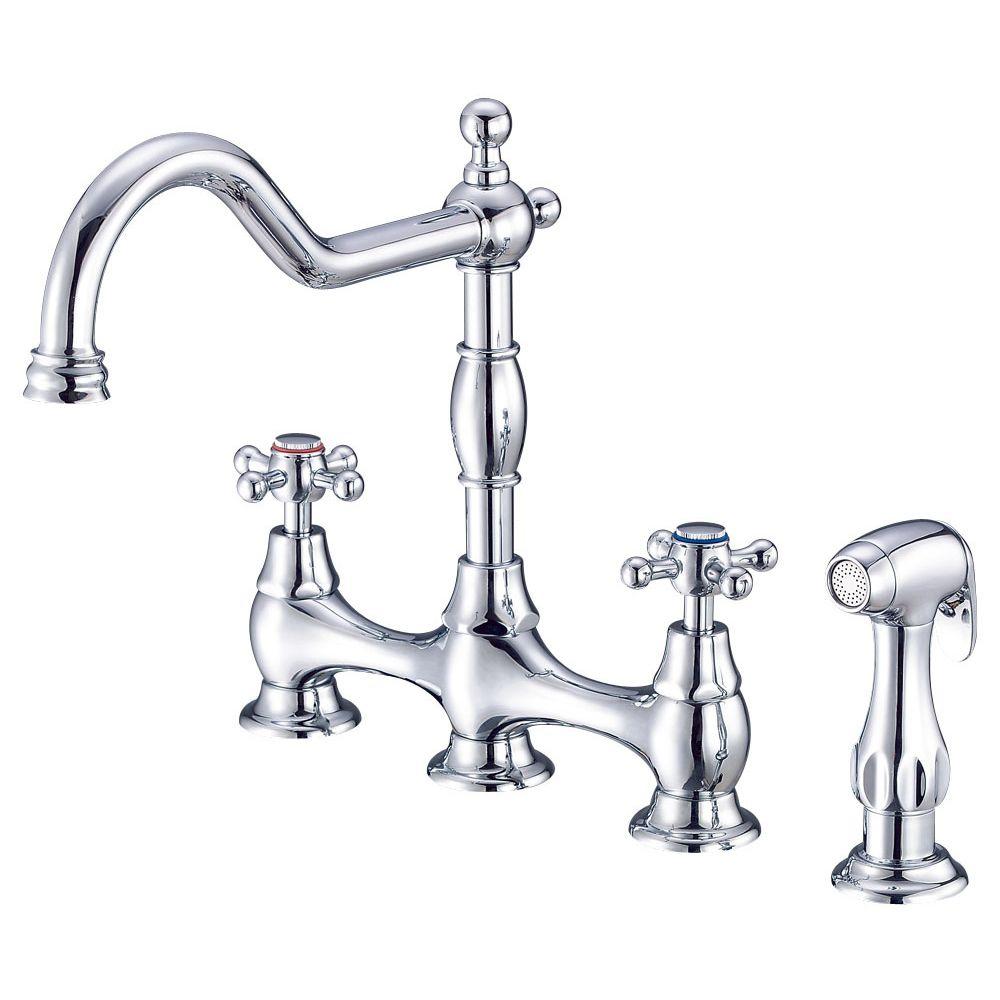 Danze Opulence 2Handle Standard Kitchen Faucet with Veggie Spray in
