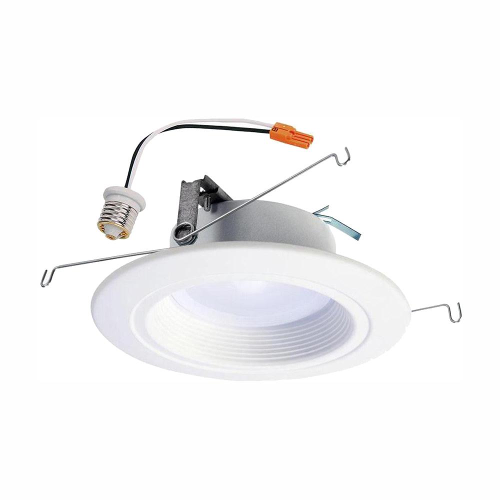 Rl 5 In And 6 In White Integrated Led Recessed Ceiling Light Trim At Selectable Cct 2700k 5000k 665 Lumens