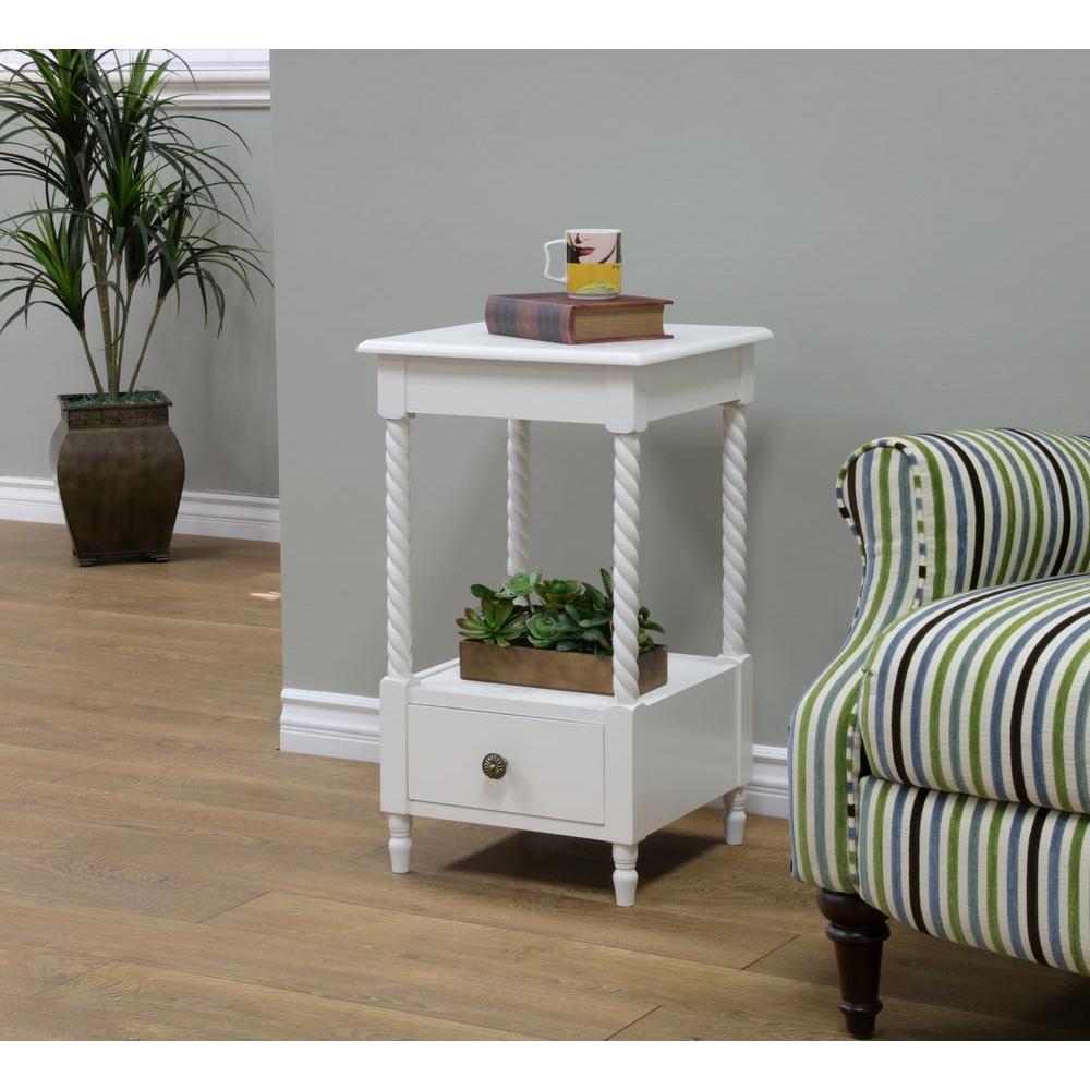 Leick Home Cottage White Corner Stand 9016WT The Home Depot