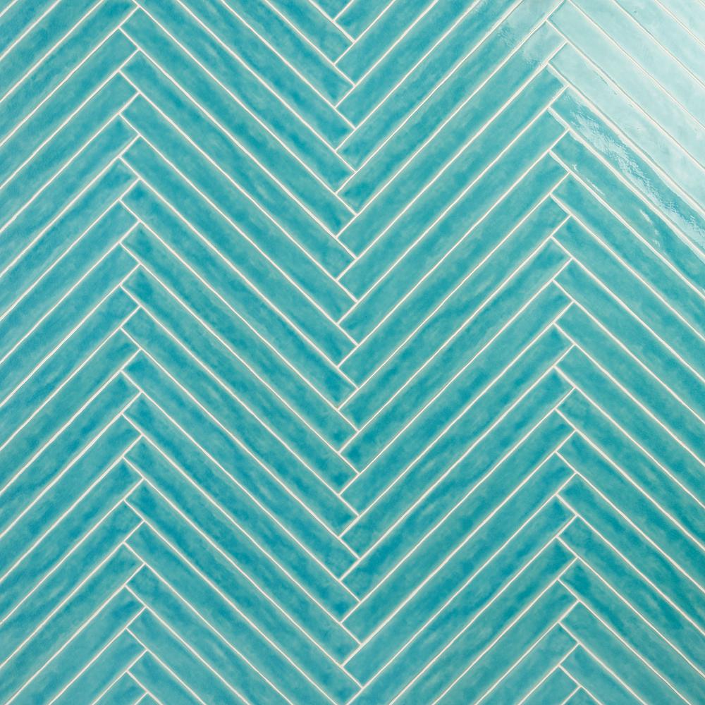 Ivy Hill Tile Nantucket 2 In X 20 In Turquoise Polished Ceramic Wall