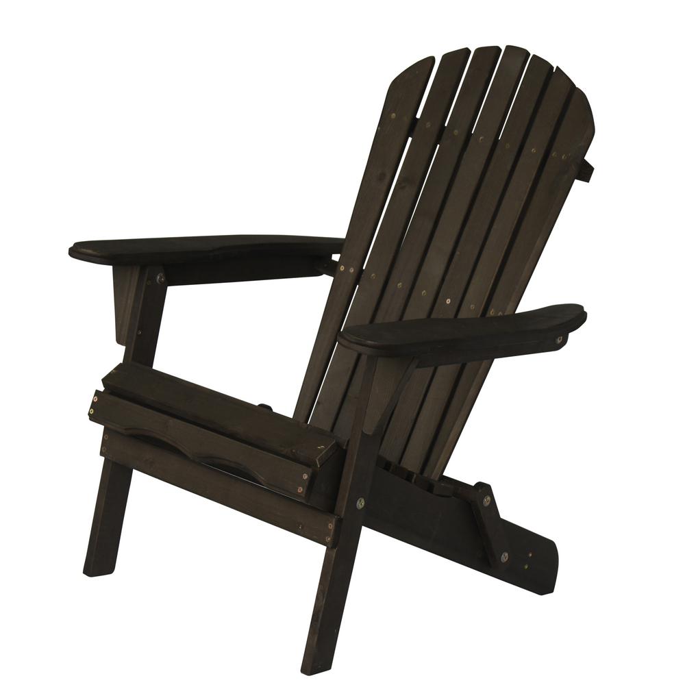 S'DENTE Villaret Dark Brown Folding Wood Adirondack Chair 