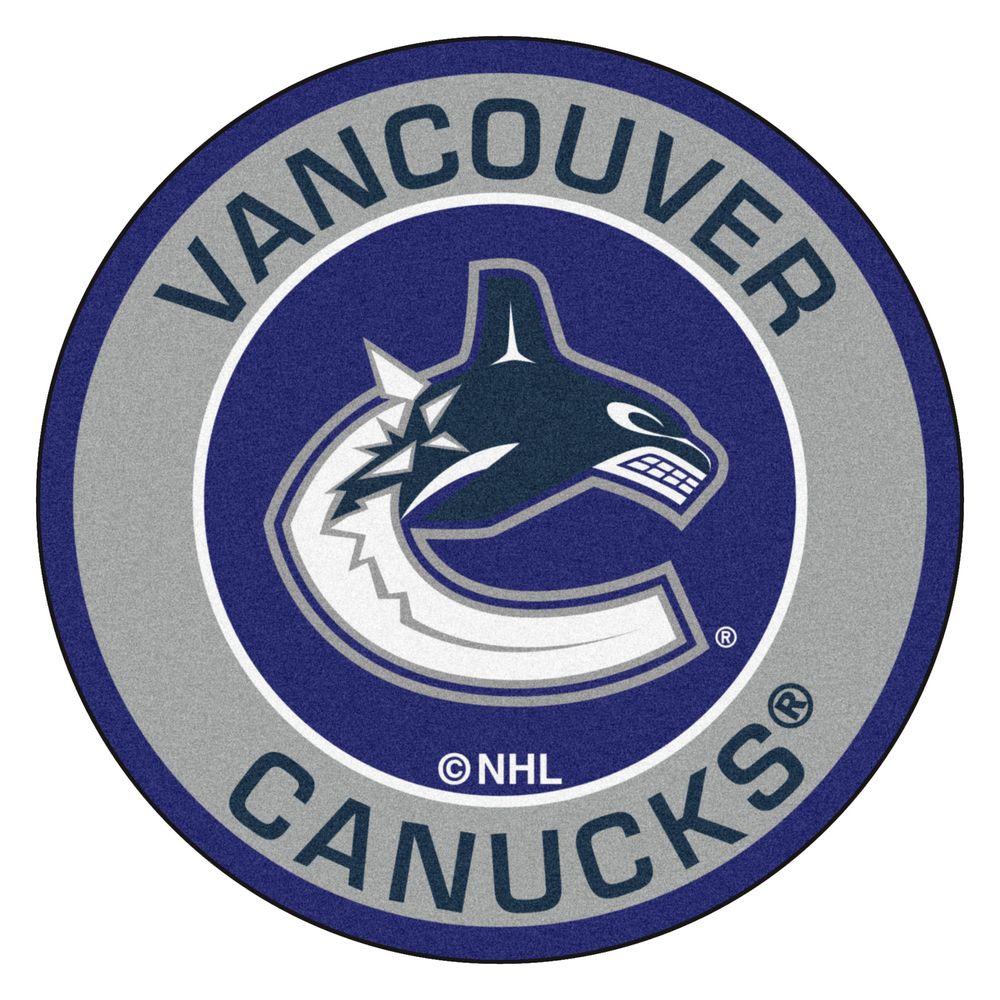 FANMATS NHL Vancouver Canucks Gray 2 ft. x 2 ft. Round ...