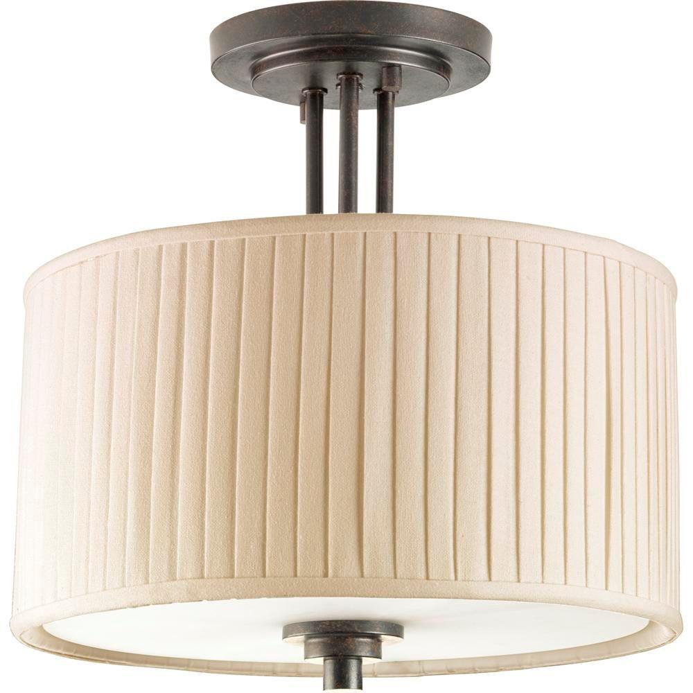 Progress Lighting Clayton Collection 2 Light Espresso Semi Progress Lighting Clayton Collection 2 Light Espresso Semi Flushmount
