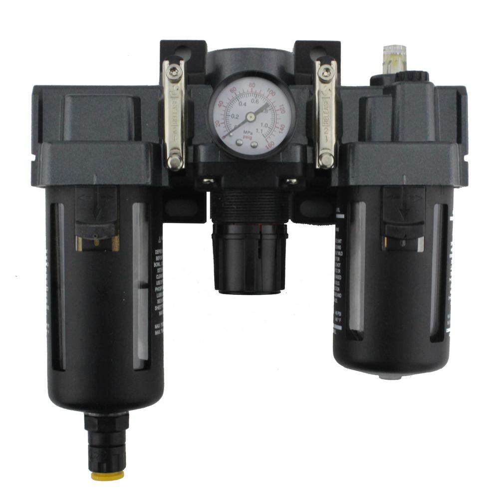 1/4 inch NPT Polycarbonate FRL Air Filter Regulator and Lubricator System