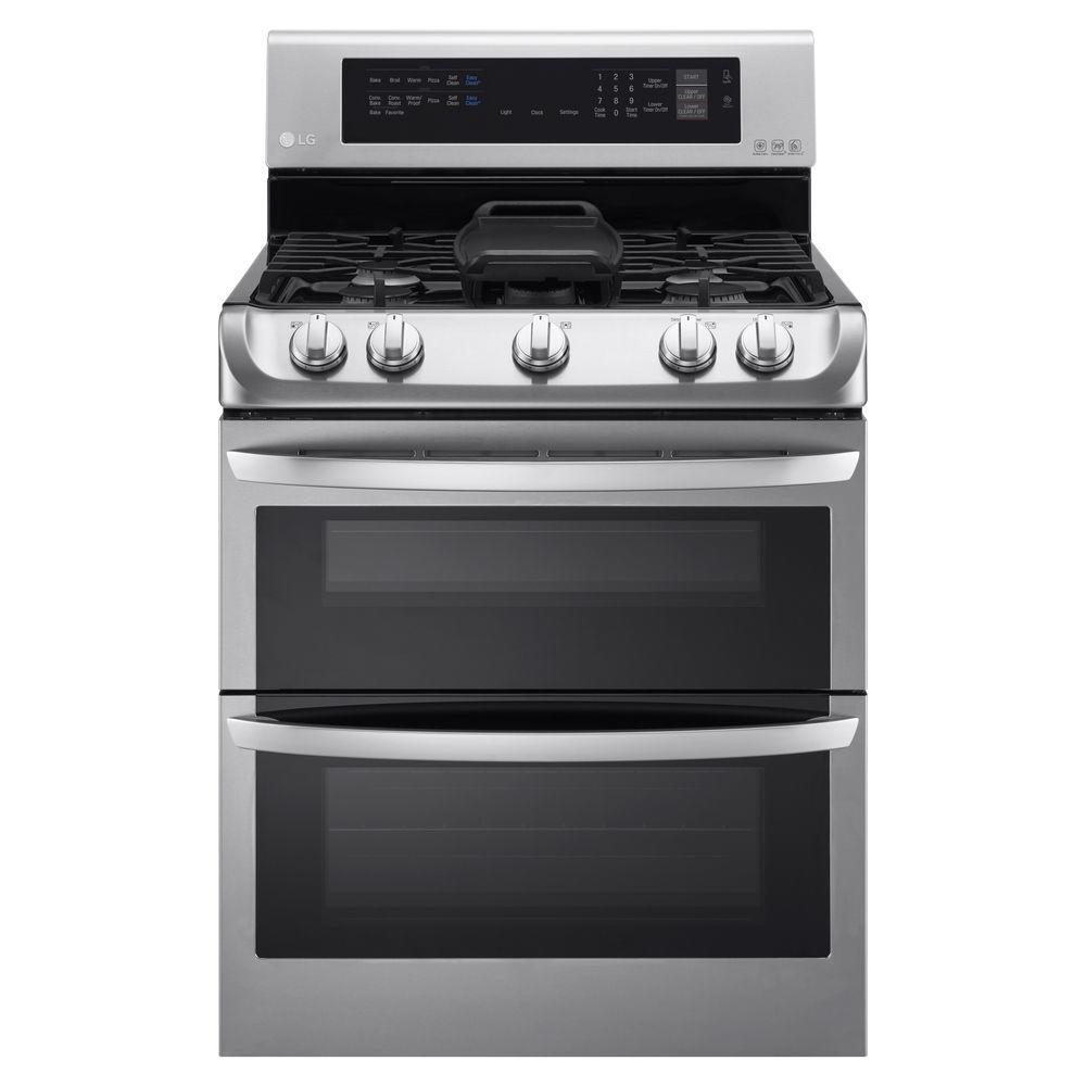 LG Electronics 6.9 cu. ft. Double Oven Gas Range with ProBake Convection Oven in... by LG Electronics