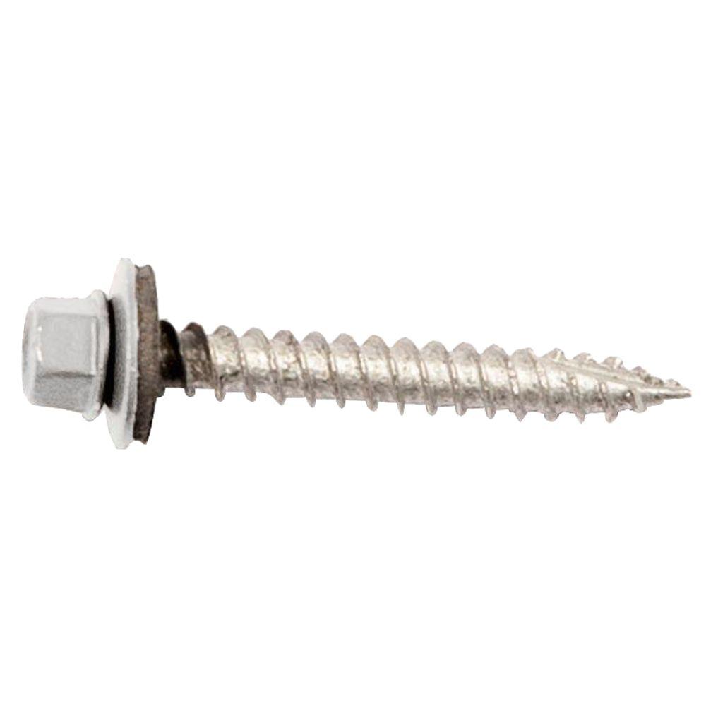 Metal Sales 11/2 in. Wood White Screw (250Bag)8211230 The Home Depot