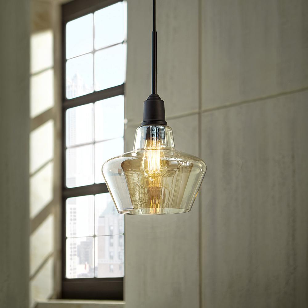 Home Decorators Collection 1 Light Aged Bronze Pendant With Amber Plated Glass Shade And Vintage Bulb Hd 1326 I The Depot - Vintage Pendant Lighting Parts Home Decorators Collection 1 Light Aged Bronze Pendant With Amber Plated Glass Shade And Vintage Bulb Hd 1326 I The Depot - Vintage Pendant Lighting Parts