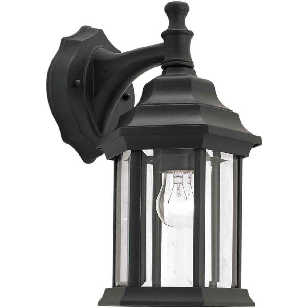 Forte Lighting 1 Light Black Outdoor Lantern With Clear Beveled Outdoor Lantern With Clear Beveled