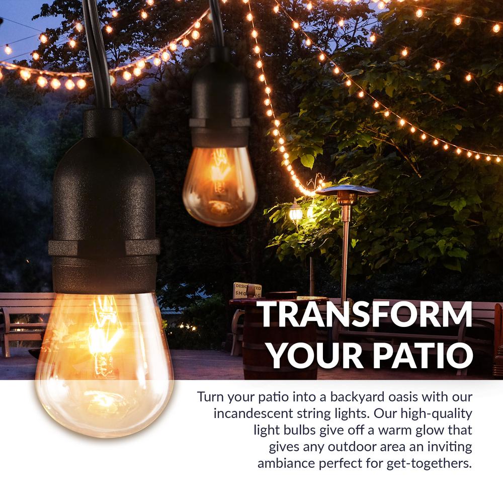 S14 Incandescent Light Bulbs Included, Home Depot Garden Lights String