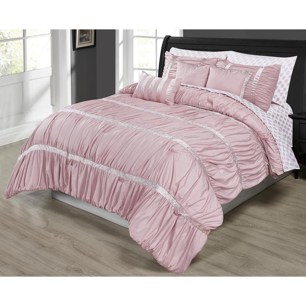Morgan Home Francis 10 Piece Pink Queen Comforter Set M592324