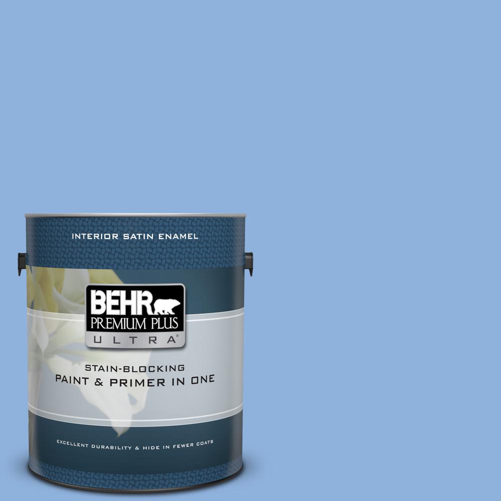 BEHR Premium Plus Ultra 1 gal. 580B5 Cornflower Blue Satin Enamel