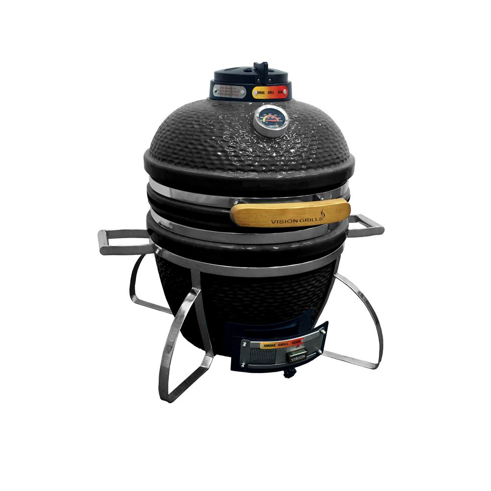 Vision Grills Cadet Kamado Charcoal Grill in BlackCSK19C1CBVDXS7 The Home Depot