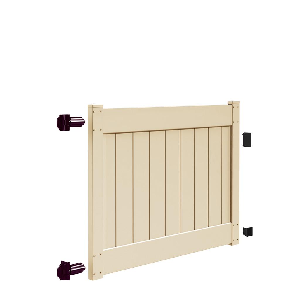 Veranda Linden 5 ft. W x 4 ft. H Sand Vinyl UnAssembled Fence Gate