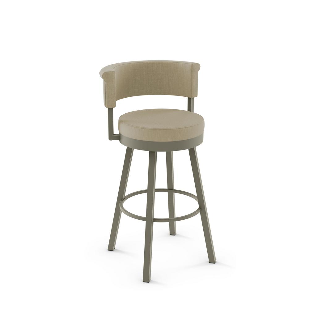 Amisco Rosco 30 In Matt Light Grey Metal Beige Fabric Barstool Amisco Rosco 30 In Matt Light Grey Metal Beige Fabric Barstool