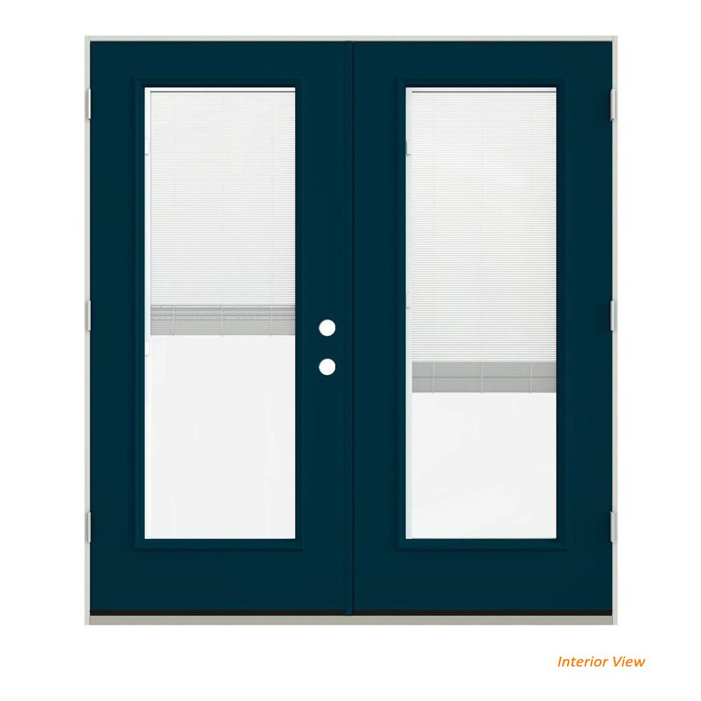 Jeld Wen 72 In X 80 Revival Blue Painted Steel Right Hand Inswing Full Lite Glass Stationary Active Patio Door W Blinds Thdjw205900519 The Home Depot - Sliding Glass Doors Blinds Home Depot Jeld Wen 72 In X 80 Revival Blue Painted Steel Right Hand Inswing Full Lite Glass Stationary Active Patio Door W Blinds Thdjw205900519 The Home Depot - Sliding Glass Doors Blinds Home Depot