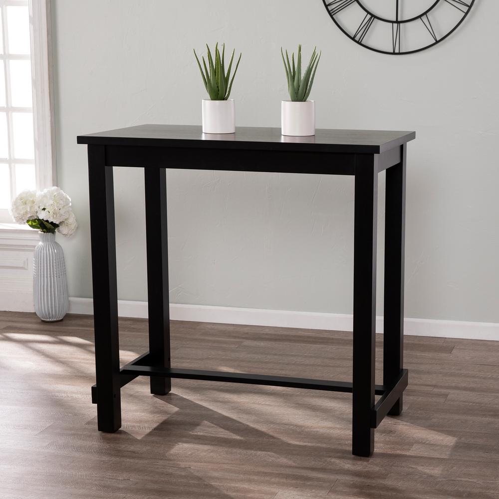 Southern Enterprises Klaus Black Bar Height Dining Table Hd433691 The Home Depot