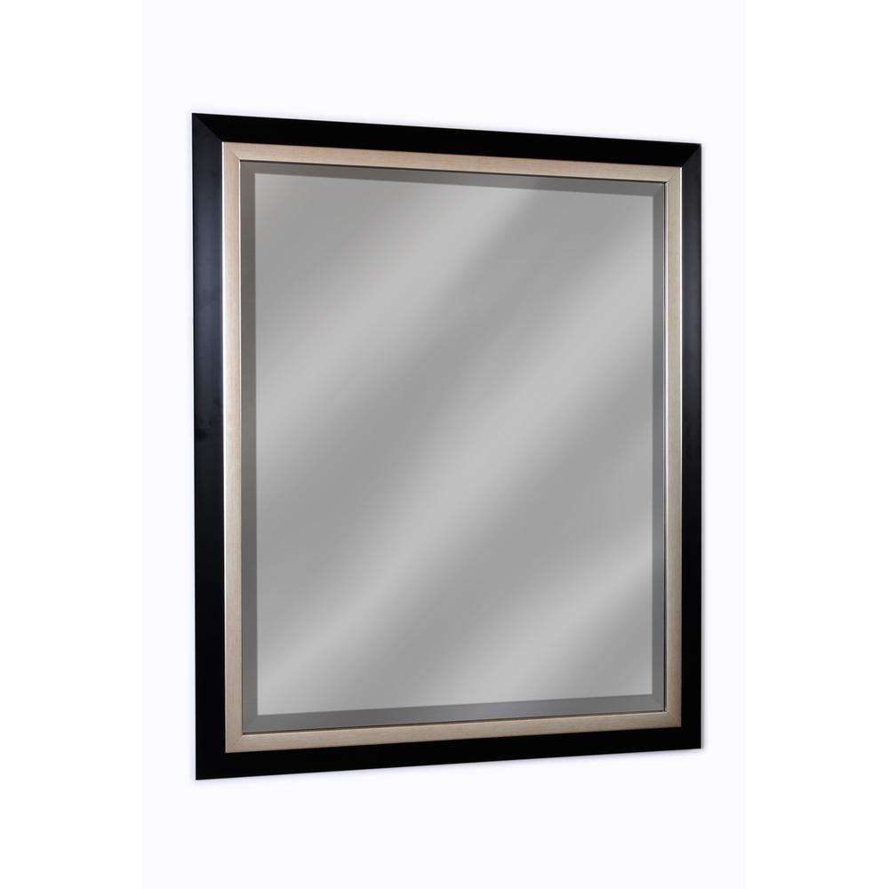 Executive Black Frame With Silver Trim Wall Mirror 4414 The Home Silver Trim Wall Mirror