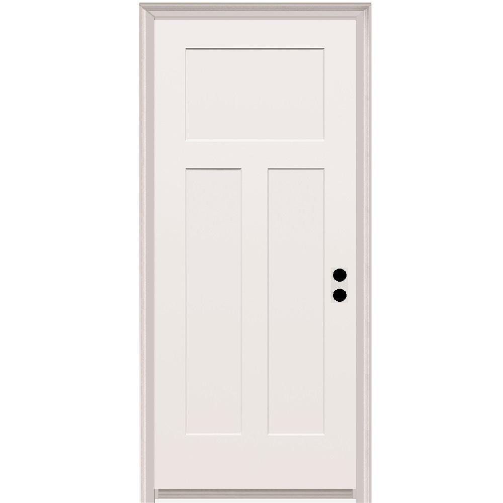 Mmi Door 32 In X 80 In Craftsman Left Hand Primed Composite 20 Min Fire Rated House To Garage Single Prehung Interior Door