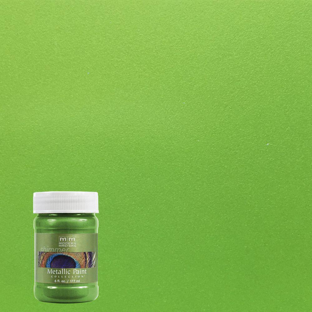 6 Oz Green Apple Water Based Satin Metallic Interior Exterior Paint