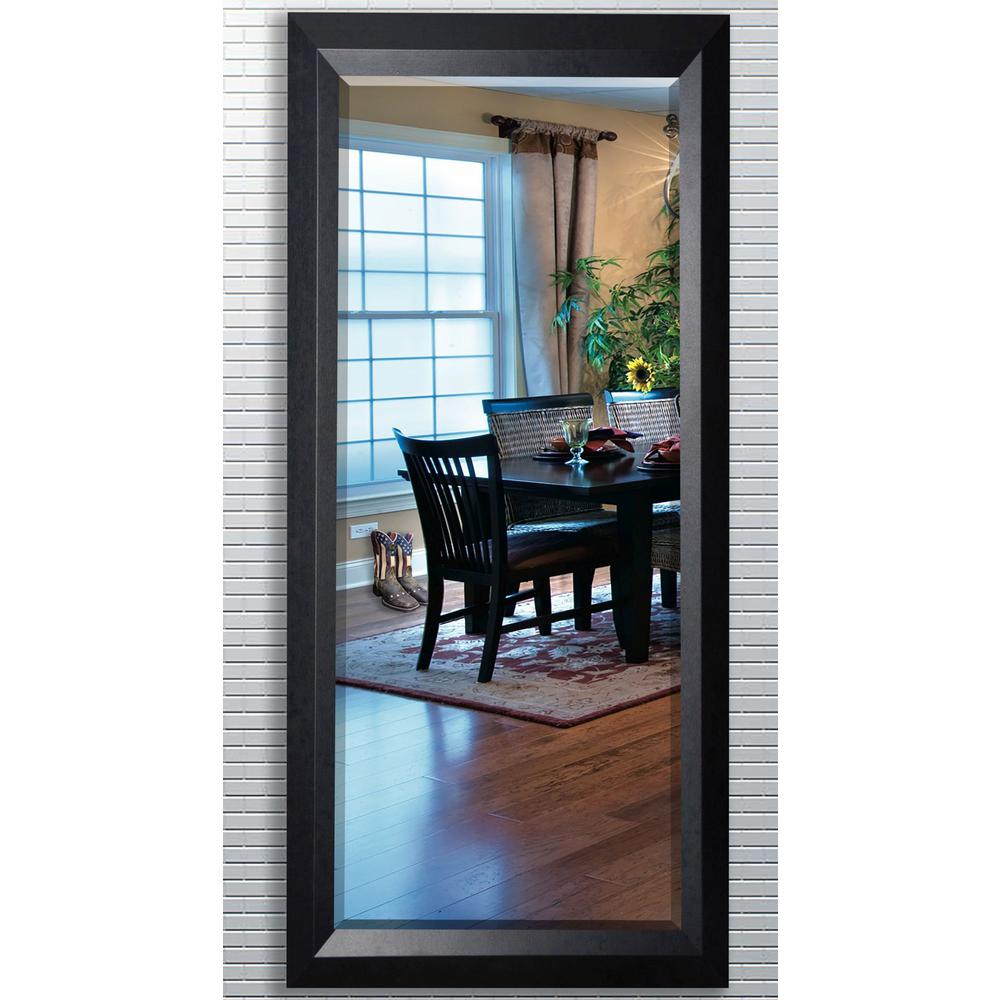 Black Mirrors Wall Decor The Home Depot 30 5 In X 71 25 Solid Black Angle Beveled Oversized Full Mirror