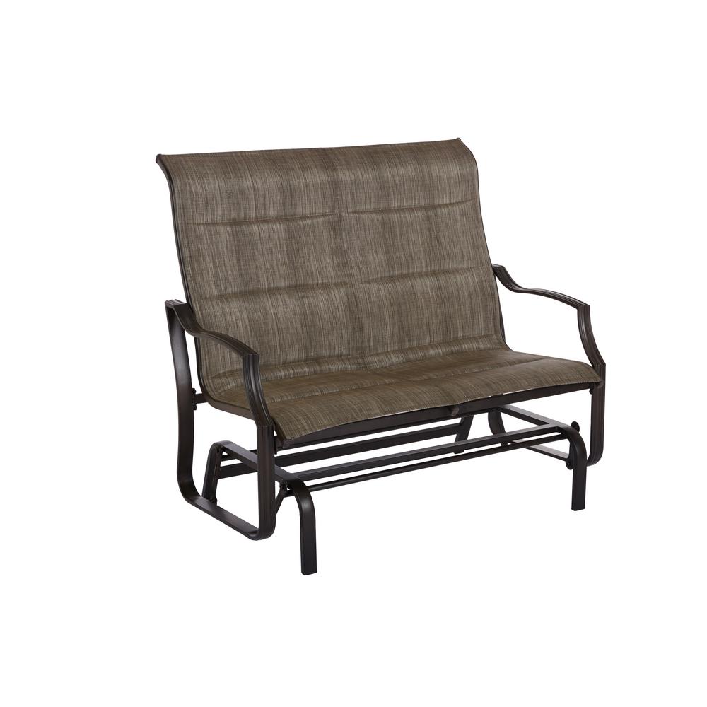 Hampton Bay Statesville Pewter Aluminum Outdoor Glider by Hampton Bay