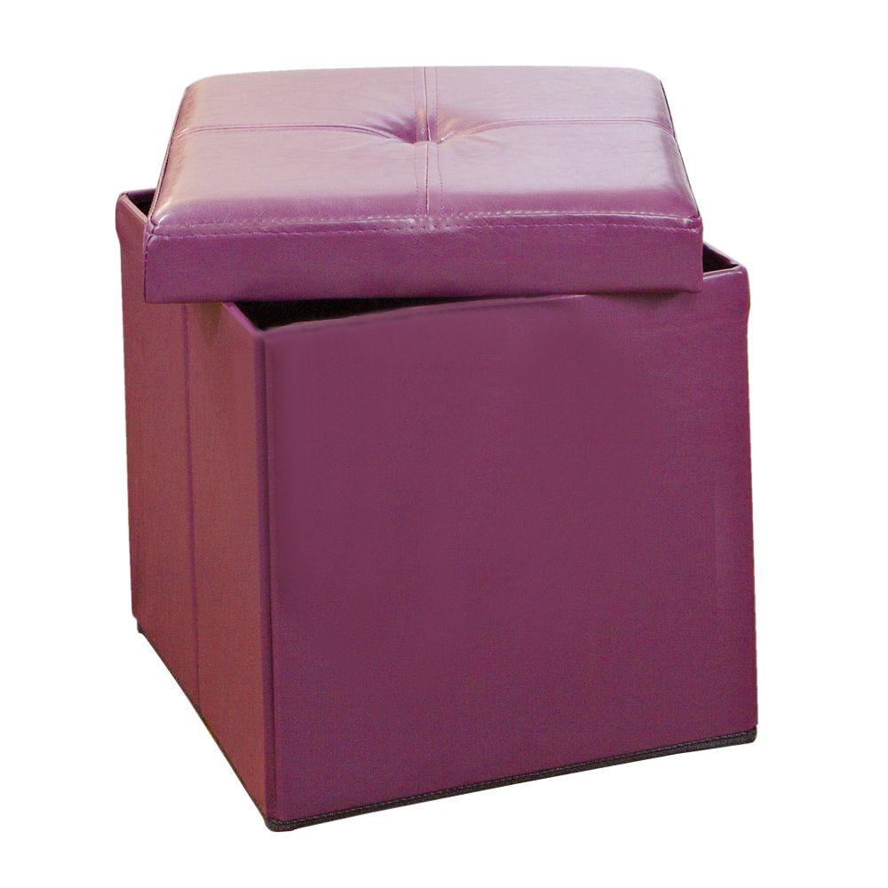 Simplify Purple Storage OttomanF0625PUR The Home Depot