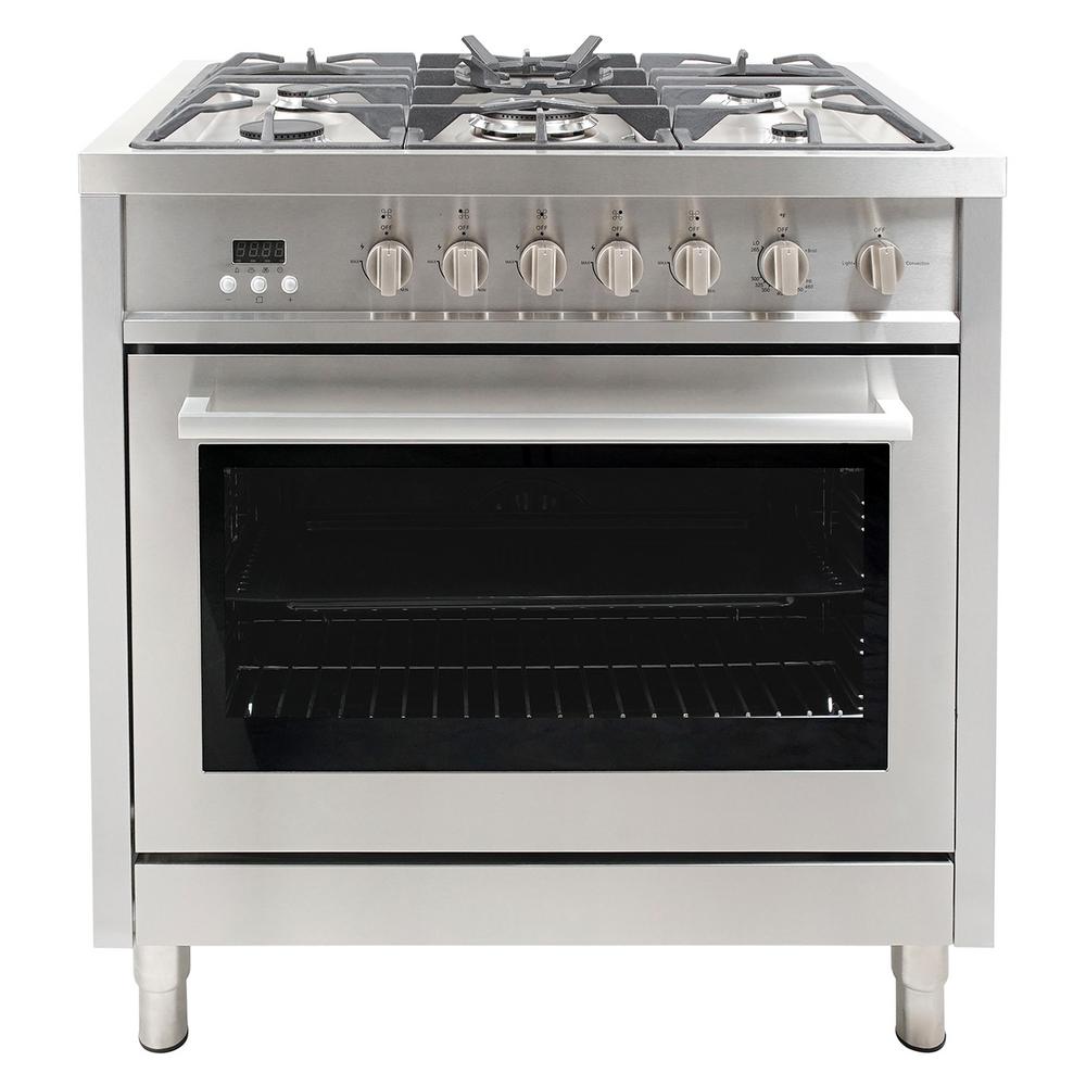 Cosmo 36 in. 3.8 cu. ft. Gas Range with Oven and 5 Burner Cooktop with