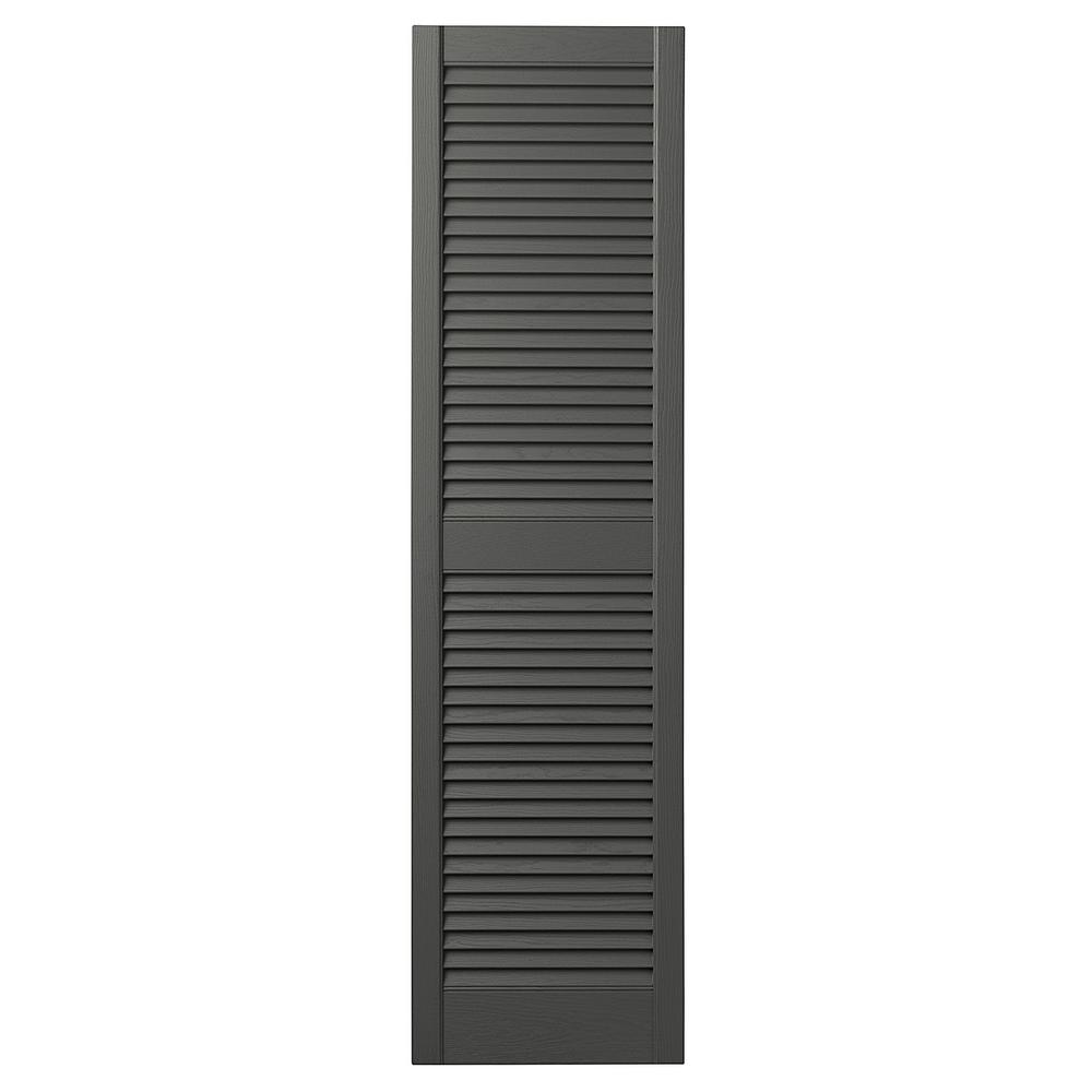 Ply Gem 15 in. x 63 in. Open Louvered Polypropylene Shutters Pair in