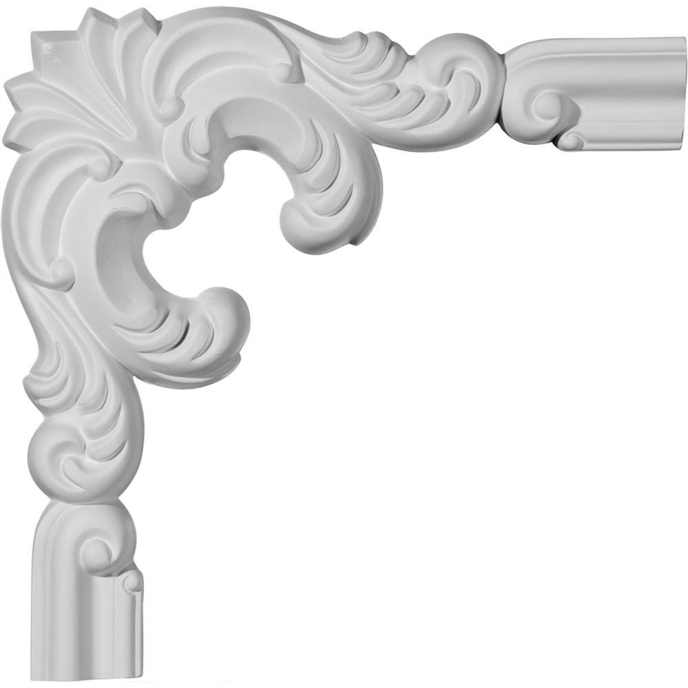 Ekena Millwork 11/8 in. x 10 in. x 10 in. Polyurethane Seville Panel Moulding CornerPML10X10SE