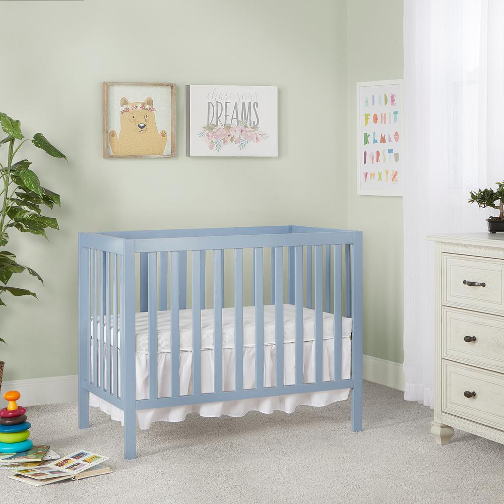 blue mini crib