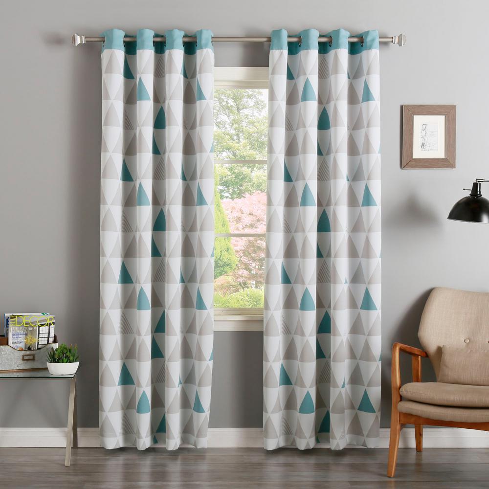 Best Home Fashion 84 In L Ocean Mixed Triangle Room Darkening Best Home Fashion 84 In L Ocean Mixed Triangle Room Darkening Curtain 2