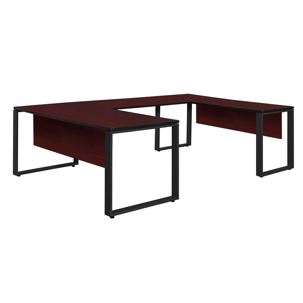 Regency Caranna 66 In X 30 In Mahogany Black U Desk Shell With