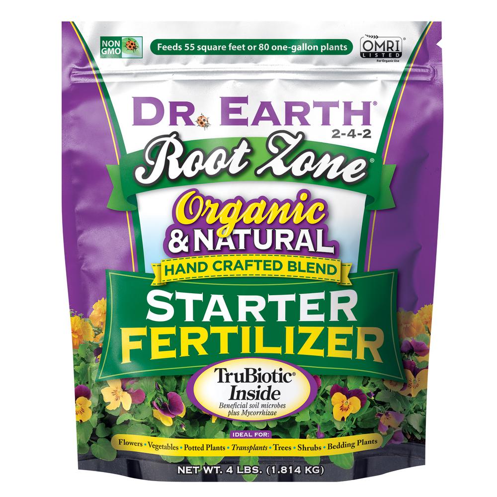 DR. EARTH Root Zone 4 lbs. 55 sq. ft. Organic Starter Fertilizer ...