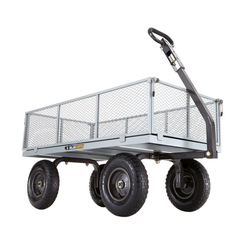 Gorilla Carts Lb Heavy Duty Steel Utility Cart Gor Com The Home Depot