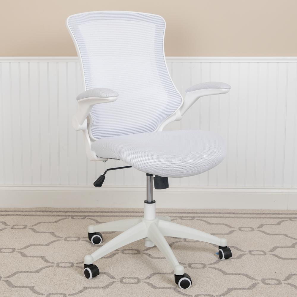 Carnegy Avenue White Mesh Mid Back Desk Chair Cga Bl 270292 Wh Hd