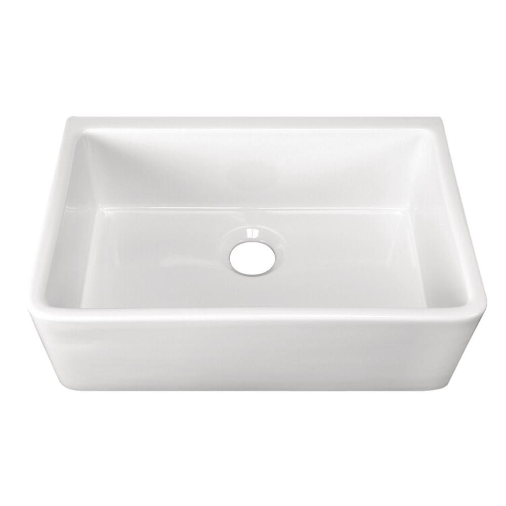 Fireclay Barclay S Kitchen Sinks The Home Depot Delia Farmer Sink Fireclay 29 In 0 Hole Single Bowl Kitchen White