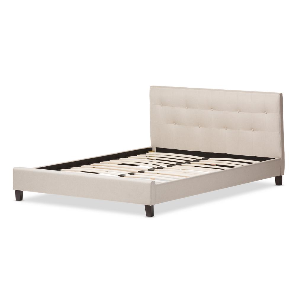 Baxton Studio Annette Beige Queen Upholstered Bed 28862 5137 Hd The Home Depot