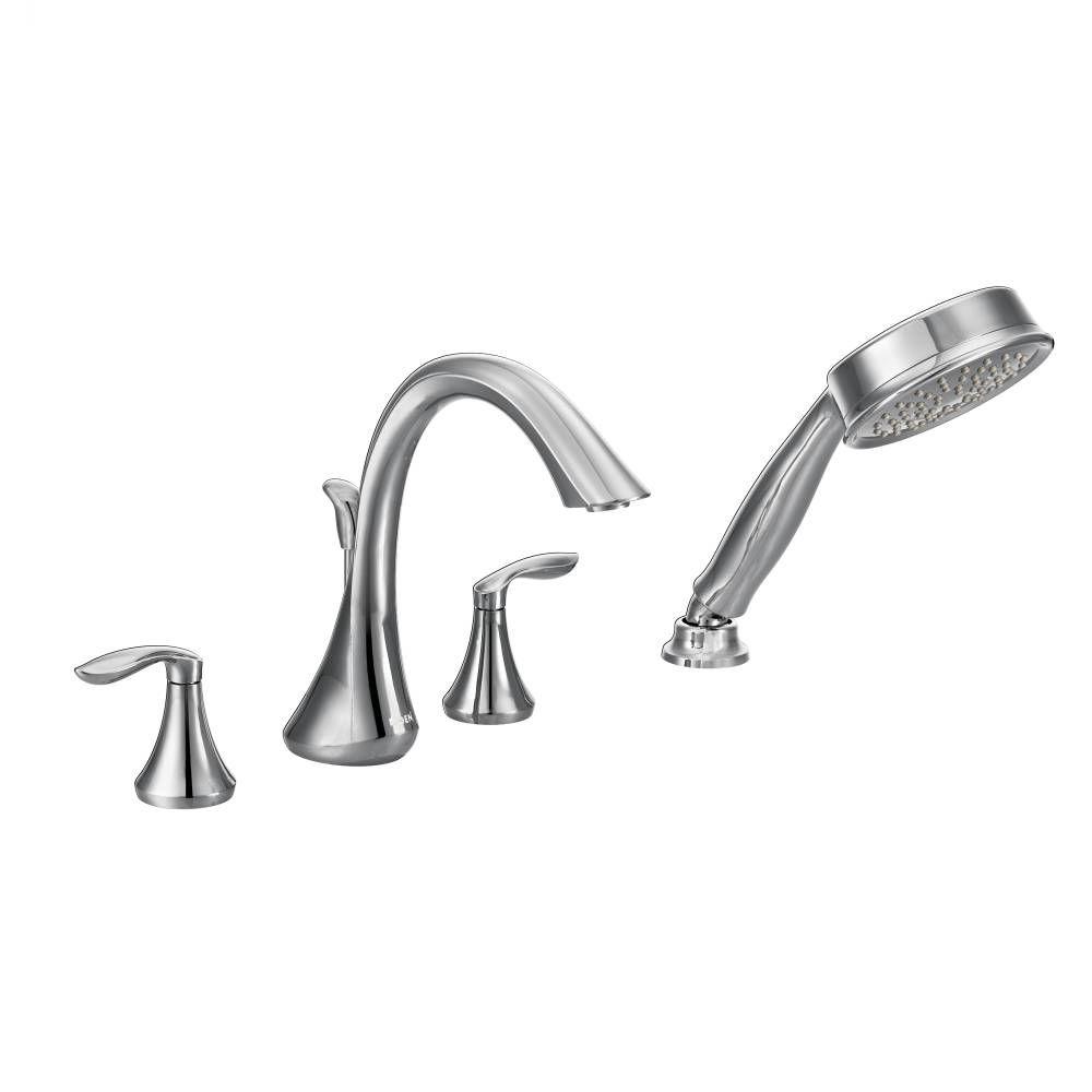 Moen Eva 2 Handle Deck Mount Roman Tub Faucet Trim Kit With Handshower In Chrome Valve Not Included T944 The Home Depot - Moen Wall Mount Tub Faucet With Hand Shower Moen Eva 2 Handle Deck Mount Roman Tub Faucet Trim Kit With Handshower In Chrome Valve Not Included T944 The Home Depot - Moen Wall Mount Tub Faucet With Hand Shower